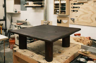 Coffee table stained in a dark finish